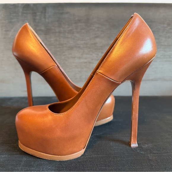 Yves Saint Laurent Tan High Heels - Picture 2 of 11